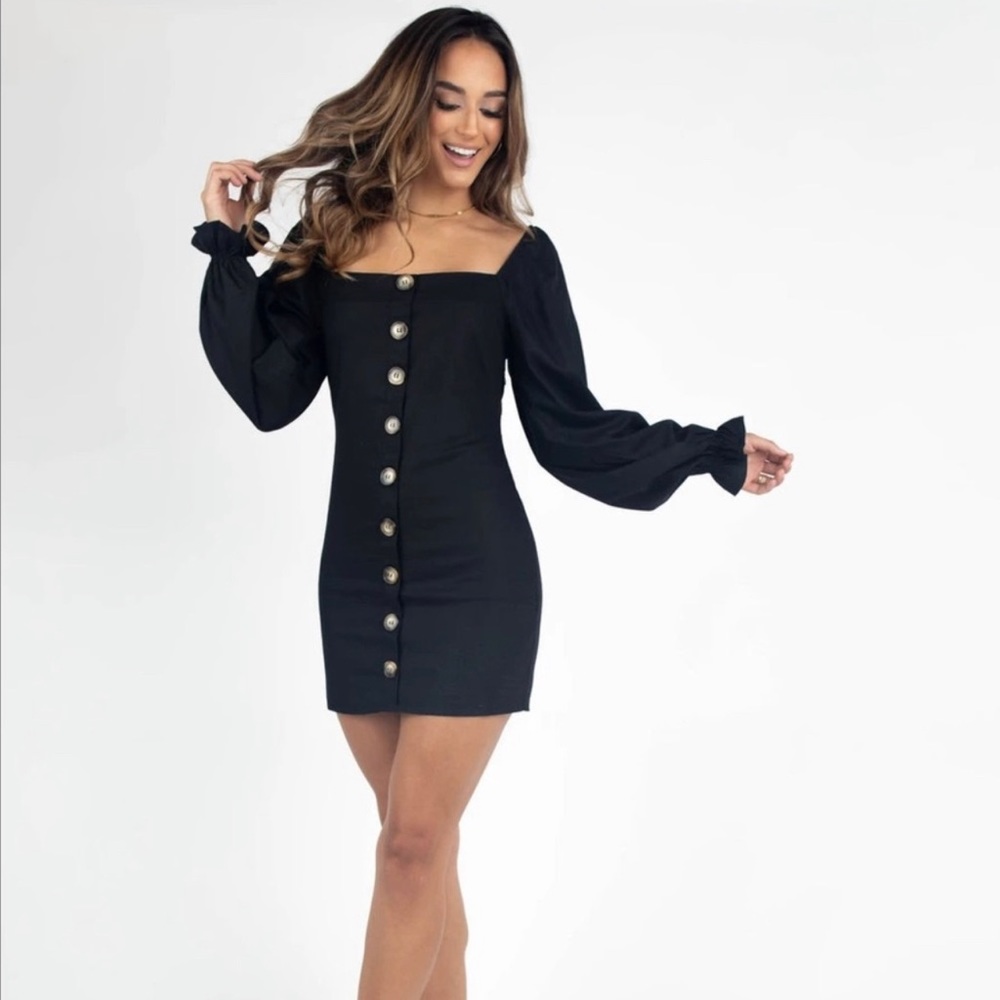 Kittenish Talk Flirty Button Down Dress